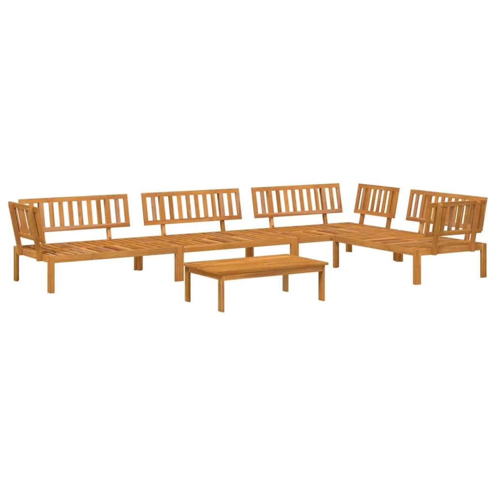 Set di divani con cuscino 5 pcs Beige Legno di Acacia Massello 3418617