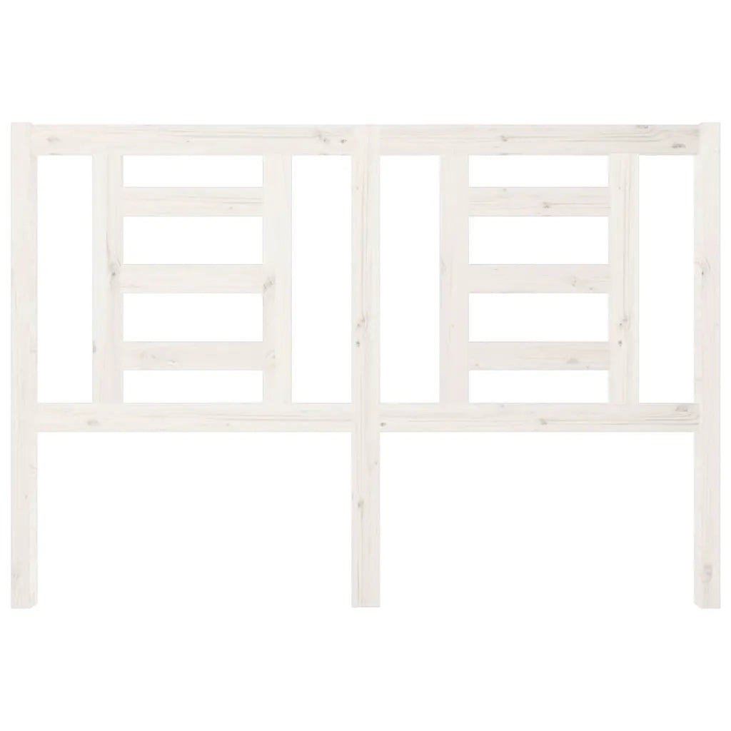 Testiera per Letto Bianca 146x4x100cm in Legno Massello di Pino 818821