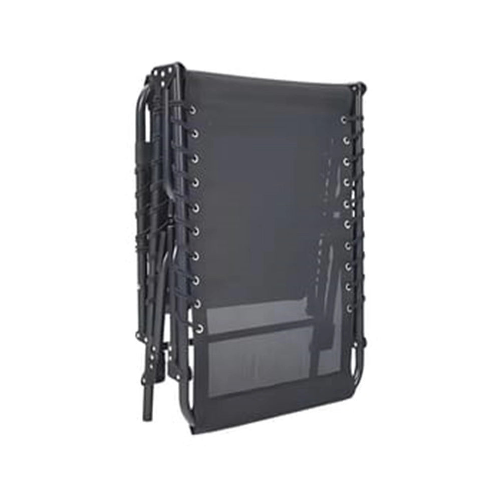 Trade Shop - Lettino Prendisole Sdraio Senza Parasole In Textilene Nero Reclinabile Giardino 483010 -