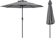 Ombrellone da Giardino Ø 260/360 cm con Manovella e 8 Stecche, Ombrellone Parasole Ventilato, Telaio in Metallo, Anti UV, da Esterno, Terrazzo, Spiaggia, Balcone, Mercato