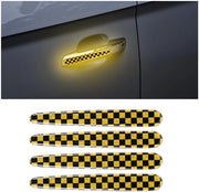 Etichette riflettenti 4 pezzi - Autoadesivi autoadesivi - Casco di sicurezza - Auto/Moto/Freccia - 8 x 12 cm - Materiale prismatico - Etichette per auto
