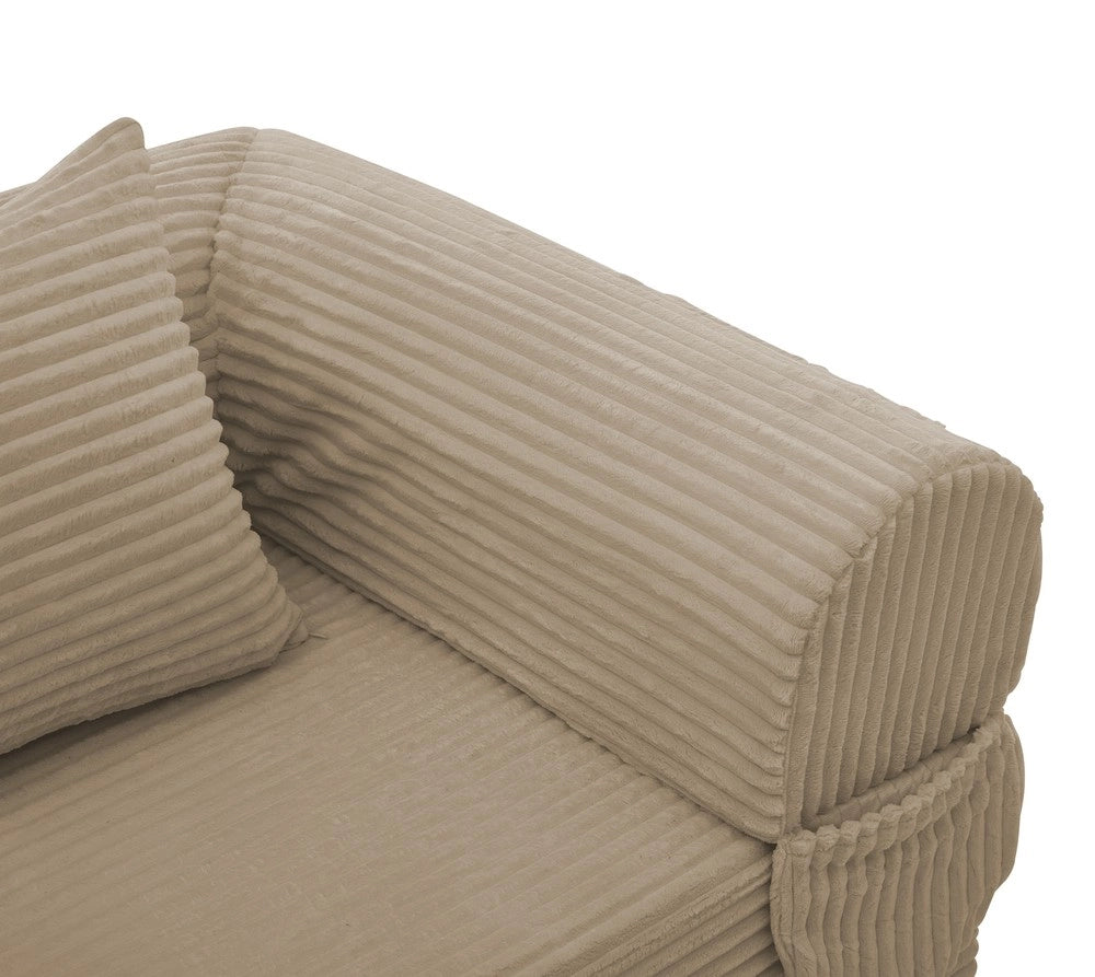 Divano letto singolo ¨C Minimal ¨C tessuto cord grigio, salvaspazio