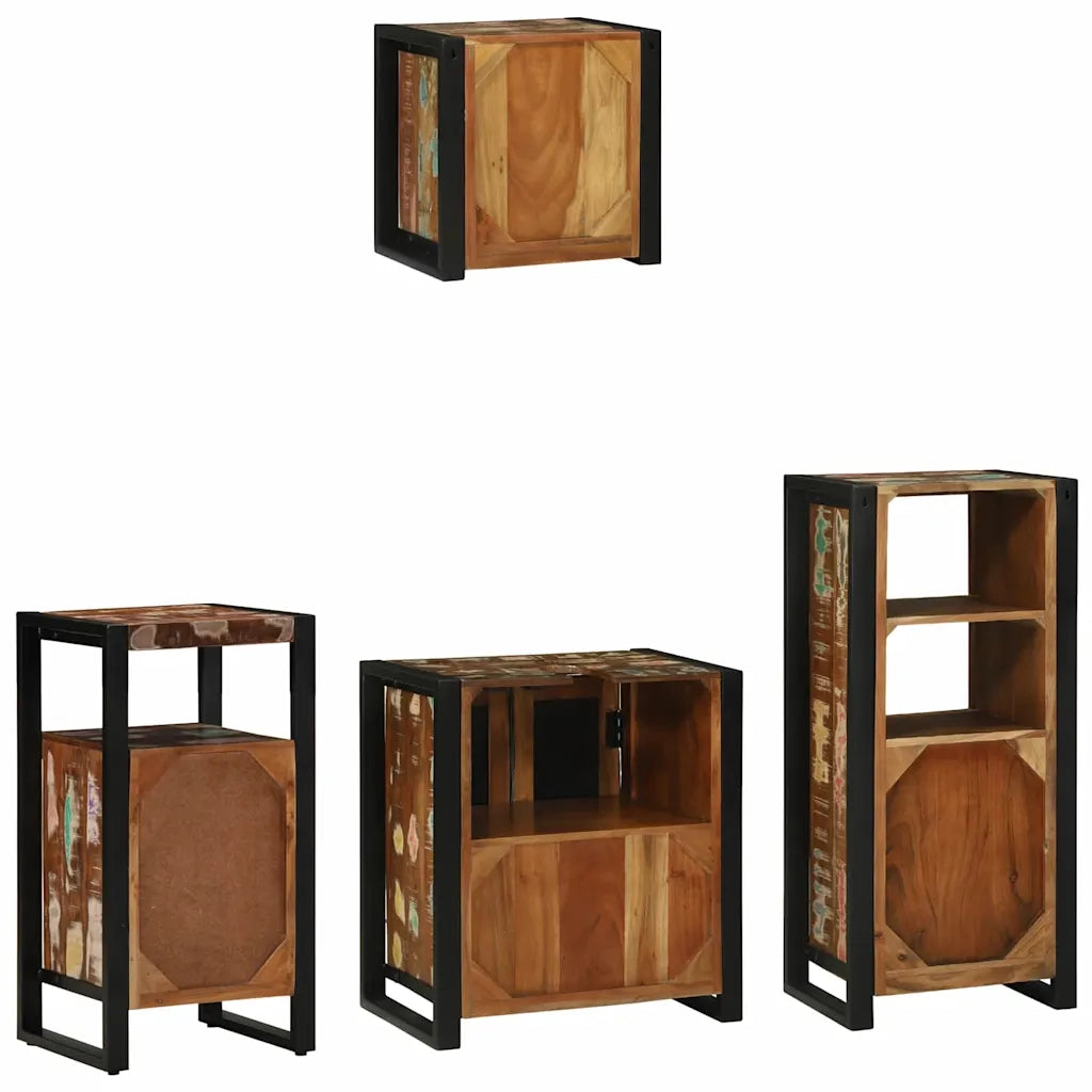 Set di mobili per il bagno 4 pcs Legno Recuperato Massello 3305649