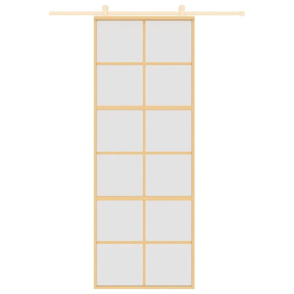 Porta Scorrevole Dorata 76x205 Vetro Smerigliato ESG Alluminiocod mxl 83753