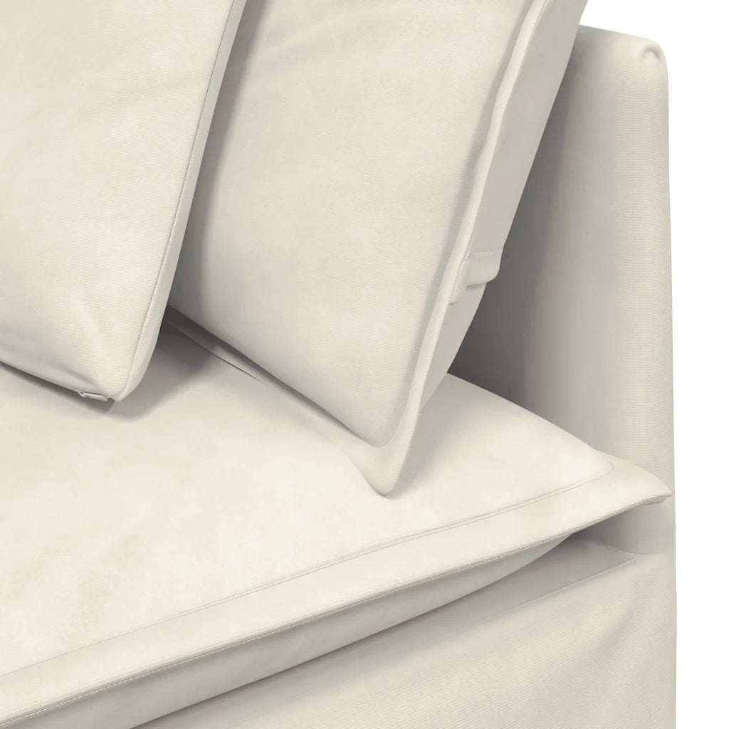 vidaXL Divano Modulare con Cuscini in Velluto Crema