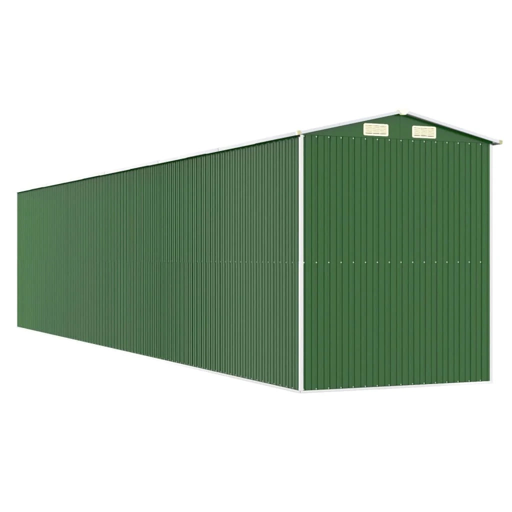 Casetta da giardino cabina ripostiglio casetta da esterno robusta casetta per attrezzi 192 x 938 x 223 cm acciaio zincato verde 02_0022370