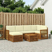 Set divano sezionale con cuscino 6 pcs Naturale e Crema
