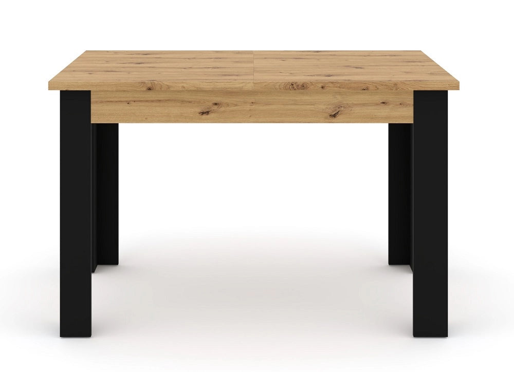 Tavolo allungabile NUKA 120/160x80x76 colore Rovere con gambe Nero opaco