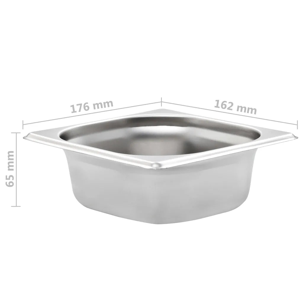 vidaXL Contenitori Gastronorm 12 pz GN 1/6 65 mm in Acciaio Inox