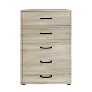 CASSETTIERA 5 CASSETTI IN LEGNO CON PIANO D'APPOGGIO COLORE ROVERE DIMENSIONI 50X40X101CM