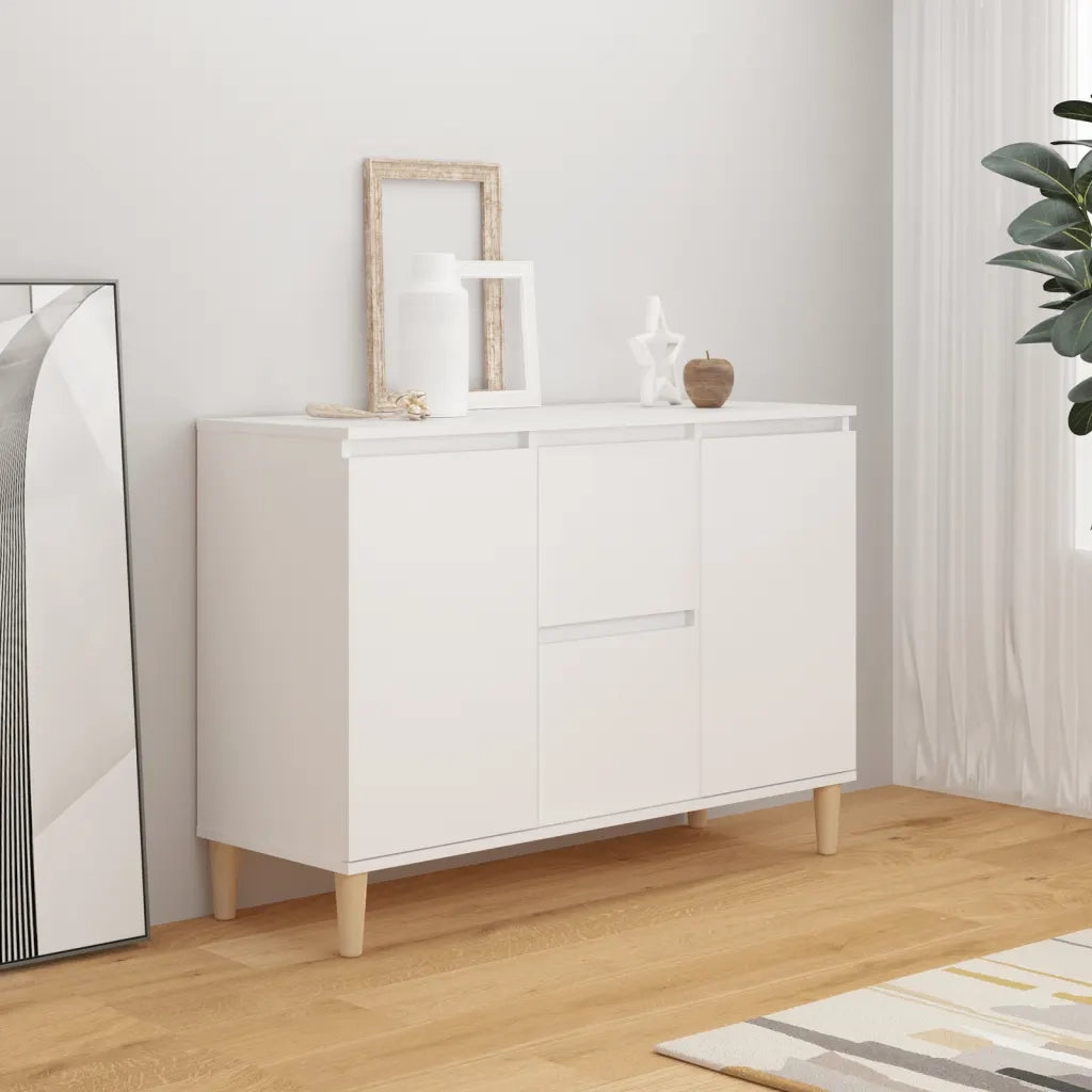 Credenza | Madia | Buffet da pranzo | Armadio da pranzo Bianca 101x35x70 cm in Legno Multistrato