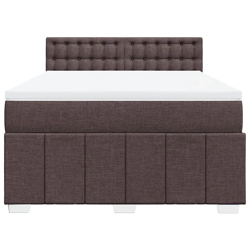 Giroletto a Molle con Materasso Marrone Scuro 140x190cm Tessuto 3289380