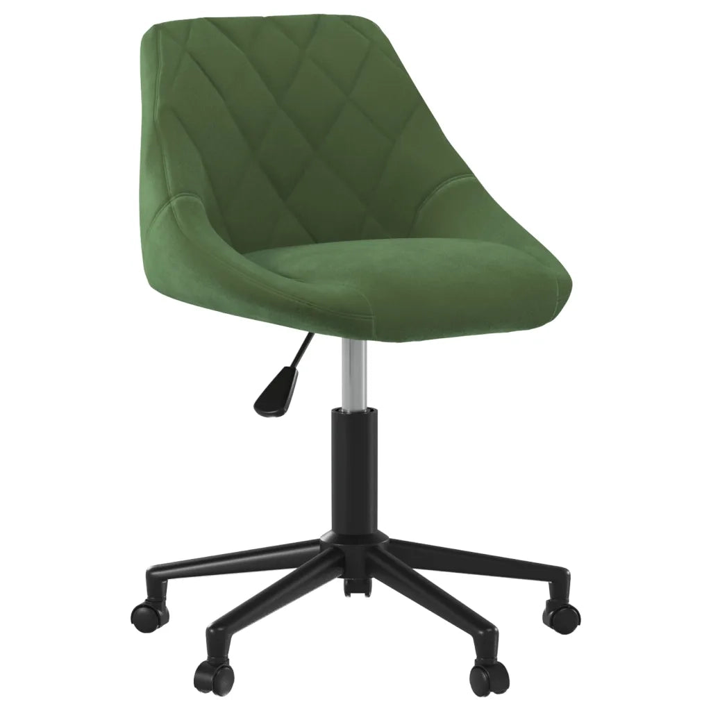 Sedia da Ufficio Girevole Verde Scuro in Velluto