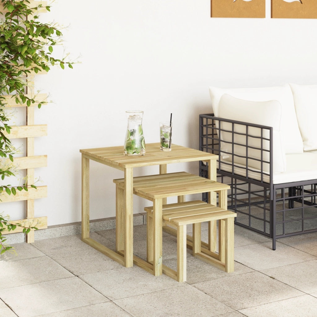 Set Tavolo Sole da 3 pezzi in Legno Massello di Acacia