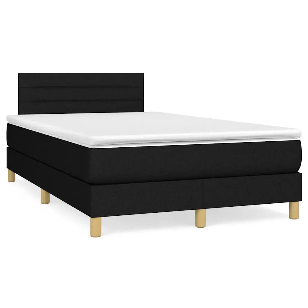 Letto a Molle con Materasso e LED Nero 120x190 cm in Tessuto 3270097