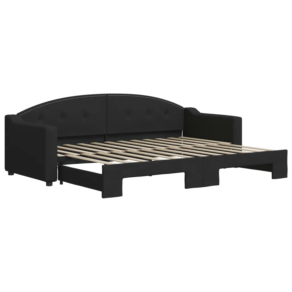 Divano Letto con Letto Estraibile-Sofa Letto-Daybed Nero 80x200 Tessuto 447952