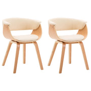 Sedie da Pranzo 2 pz | Sedie da cucina in Legno Curvato e Similpelle Crema