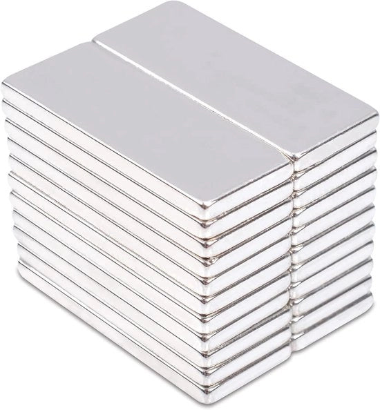 Magnetici Neodymium rettangolari - Extra forti - 22 pezzi - 20 x 8 x 1,5 mm