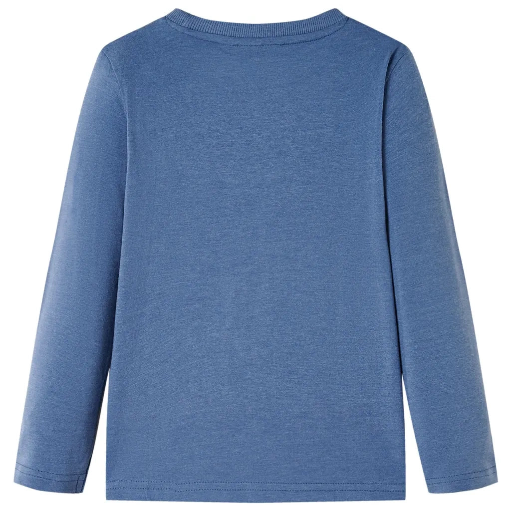 Maglietta Bambino a Maniche Lunghe Blu Mélange 116 12991
