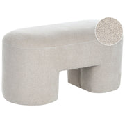 Panchina beige chiaro Boucle da salotto o camera da letto con gambe larghe in stile moderno
