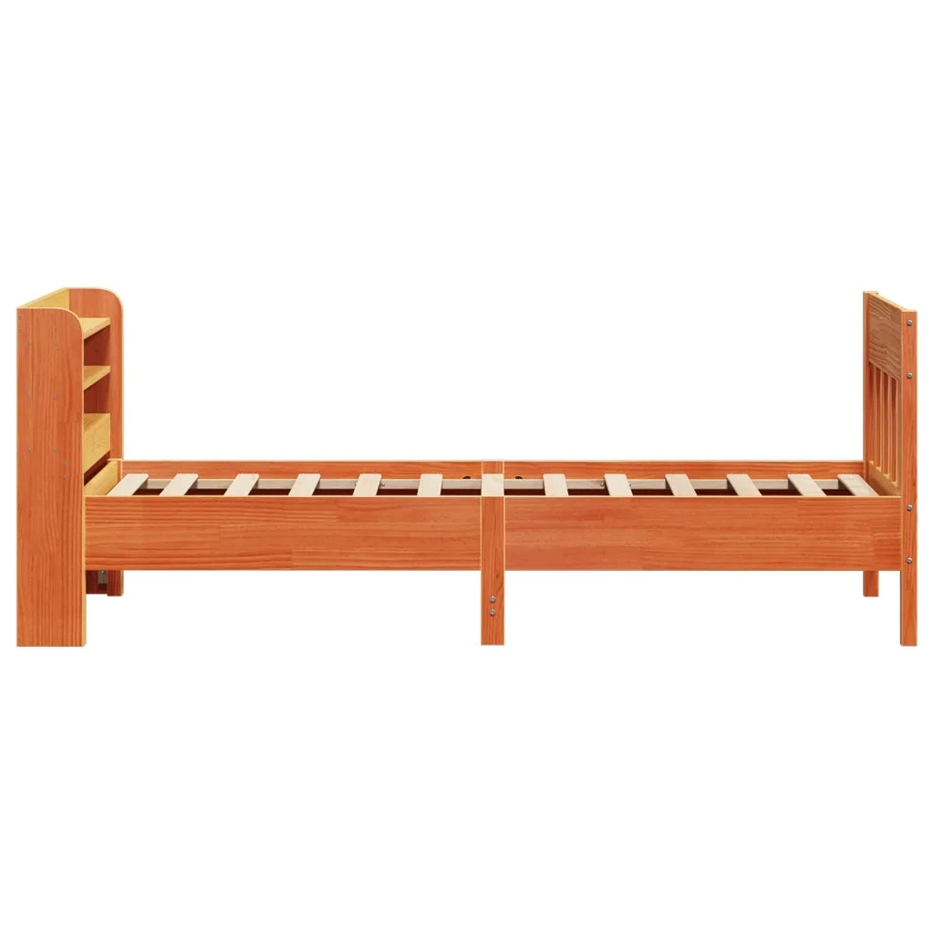 Letto senza Materasso Marrone Cera 100x200 cm in Legno di Pino