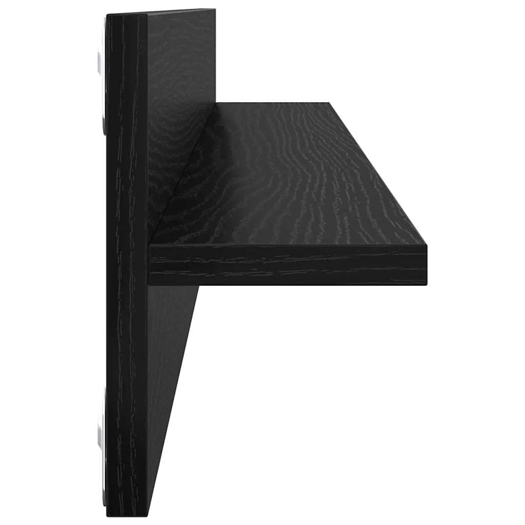 Scaffali da parete 4 pcs Rovere Nero 80 x 11,5 x 18 cm 886232