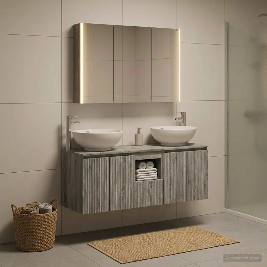 Set di Armadi da Bagno 4 pcs Sonoma grigio Legno ingegnerizzato 3406508