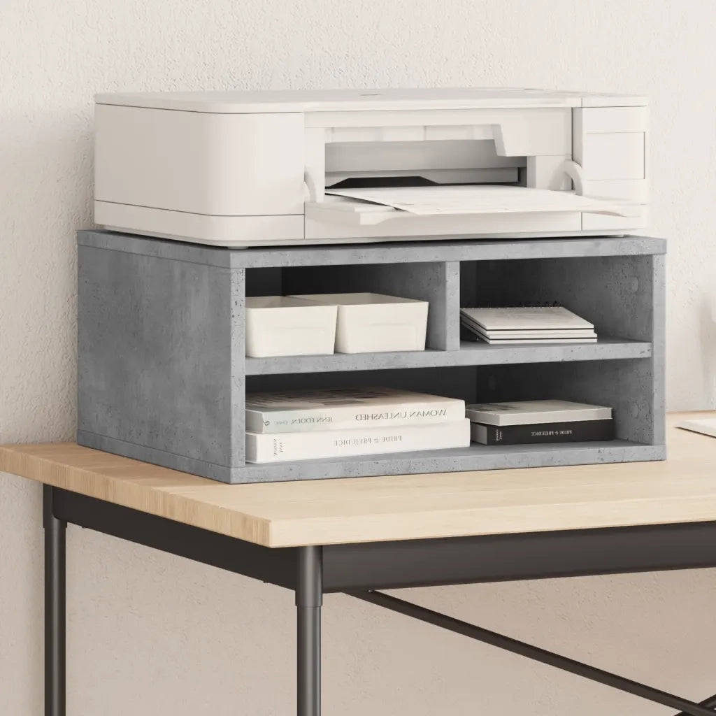 Supporto Stampante Grigio Cemento 49x40x22,5 Legno Multistrato 840593