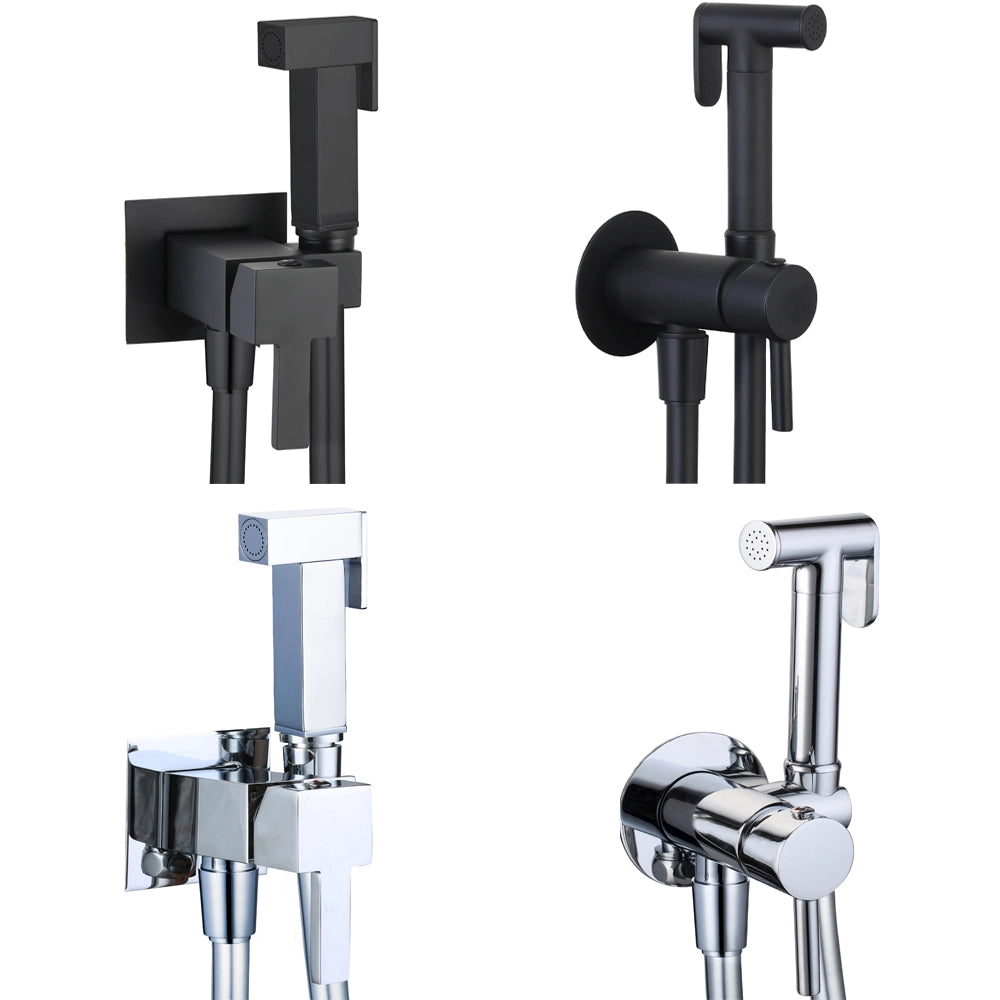 Kit idroscopino acqua calda e fredda shut-off azionamento a leva ottone ogomondo *** finitura- nero tondo, confezione 1