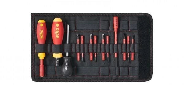Wiha 40674 Set di giravite dinamometrici TorqueVario S electric con coppia regolabile 0,8-5,0 Nm 14 pezzi inclusi isolati fino a 1000 V AC colore Rosso Giallo