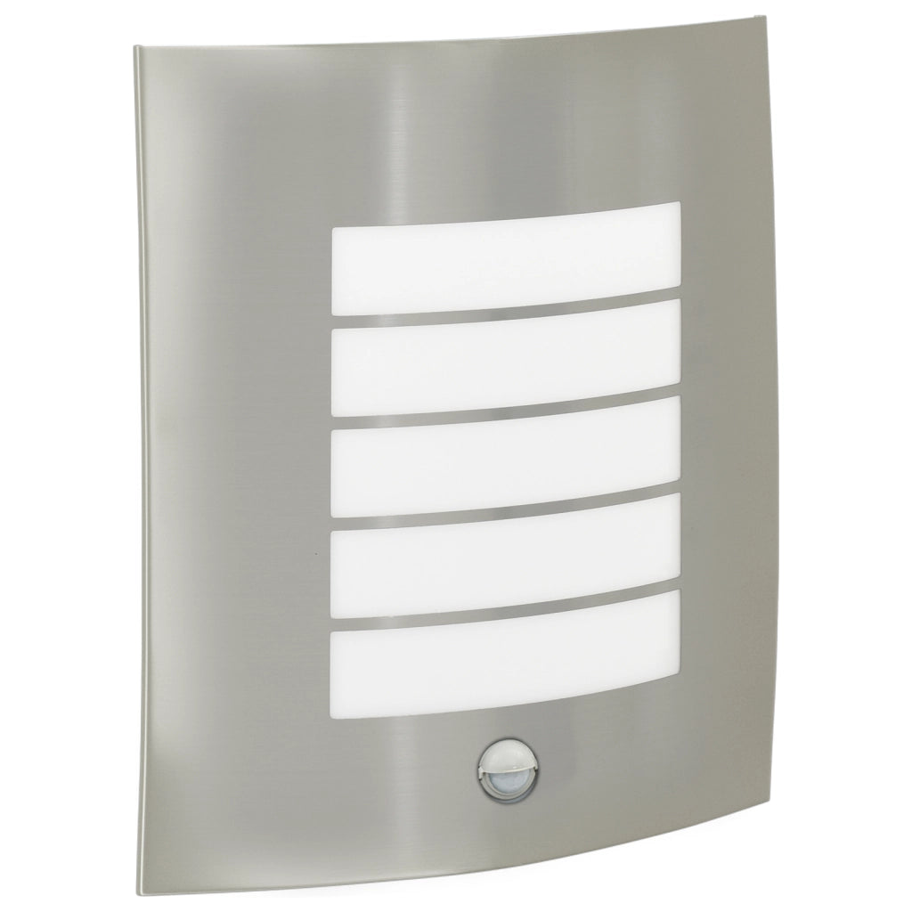 Lampada da Parete Esterno con Sensore 2 pz Argento Acciaio Inossidabile IP44