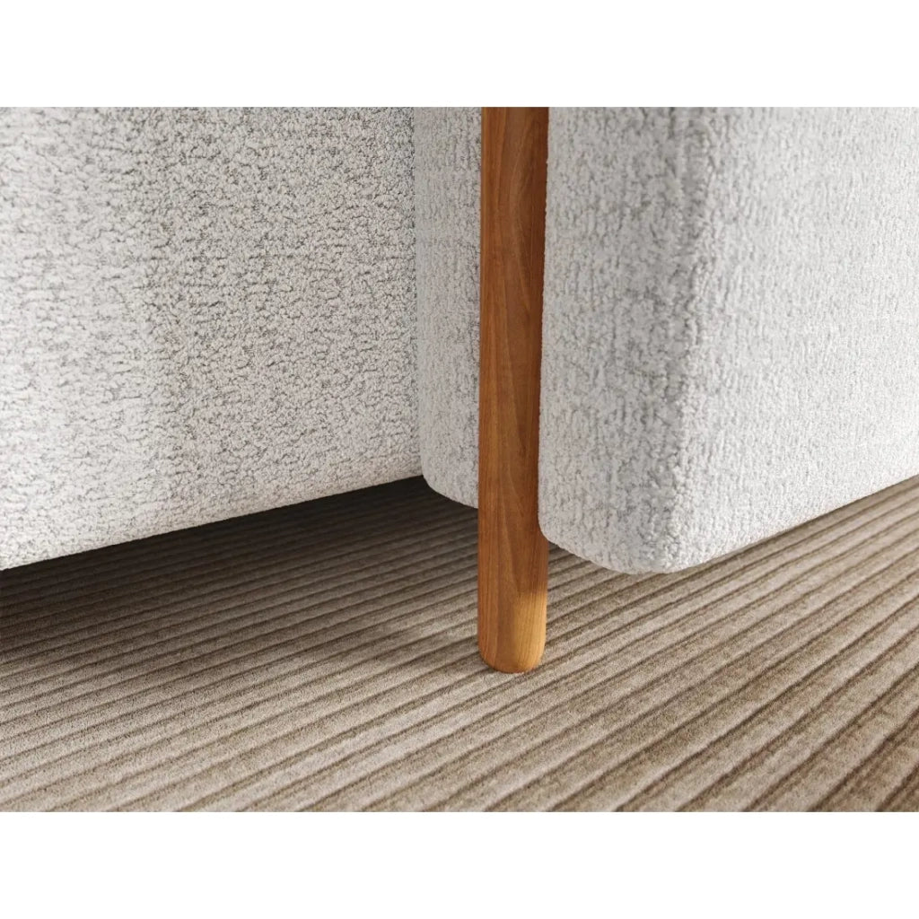Divano ad angolo convertibile ARVESSA bianco alpino chenille – Angolo destro