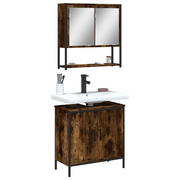 Set Mobili da Bagno 2 pz Rovere Fumo in Legno Multistratocod mxl 91508