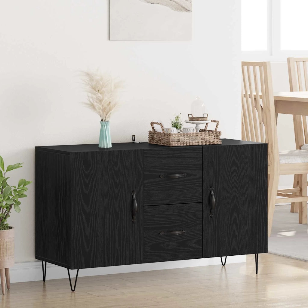 Credenza Rovere Nero 100 x 36 x 60 cm Legno multistrato 882471