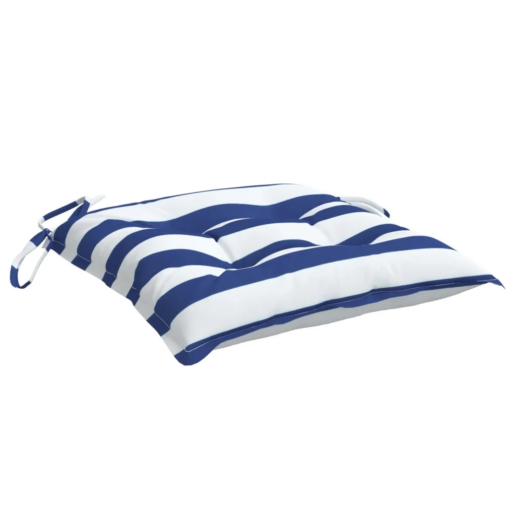 Cuscini per Sedia 6 pz | Cuscini per sedie Bianco e Blu 50x50x7 cm Tessuto Oxford