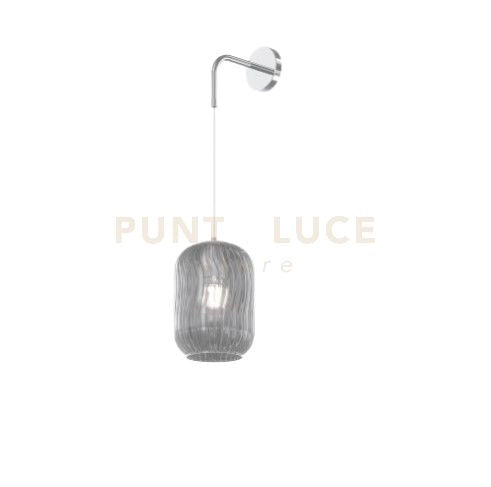 APPLIQUE REGOLABILE CROMO 1 LUCE VETRO FUME 1181CR-A-FU