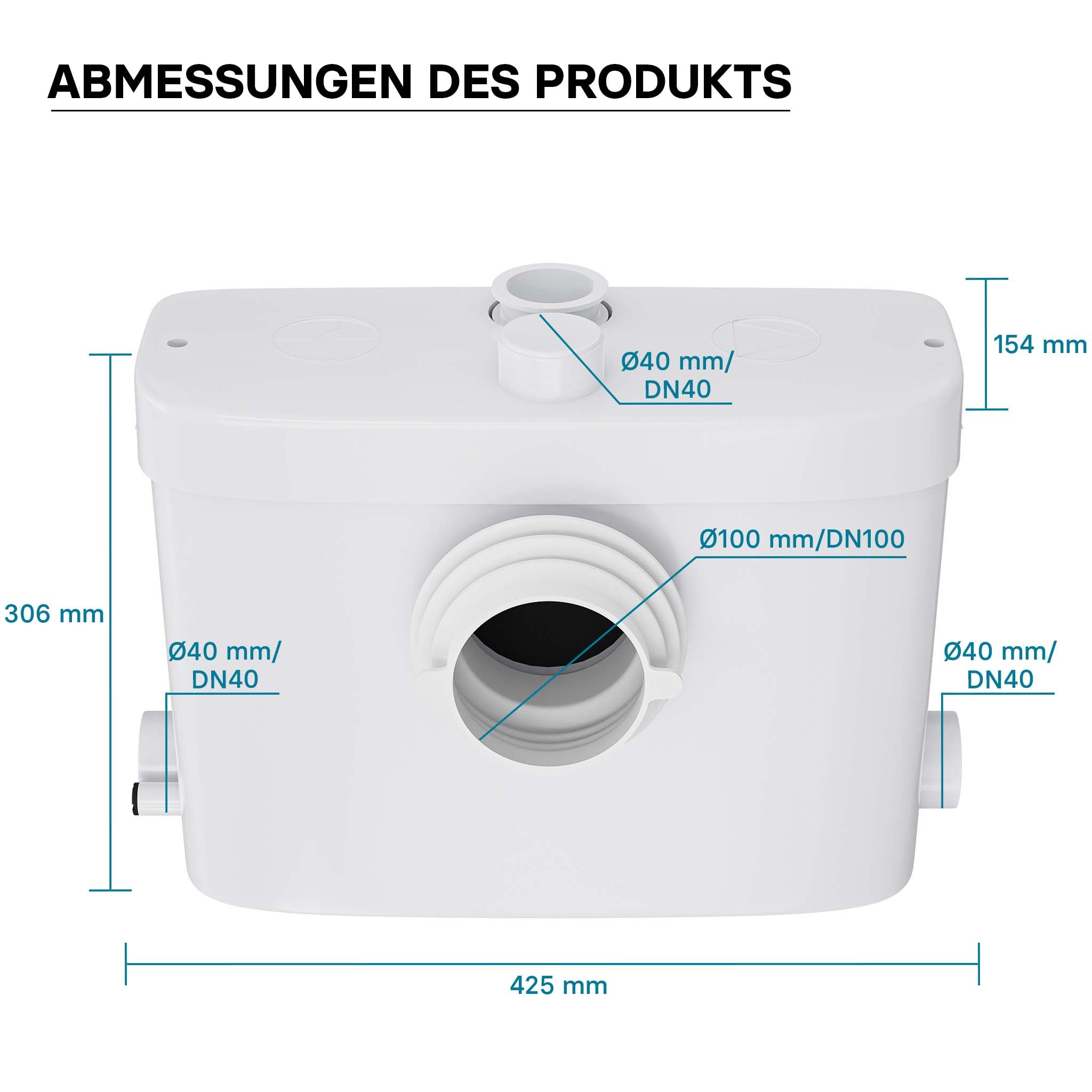 Stazione di sollevamento acque nere 3/1 450W con trituratore WC e attacco frontale