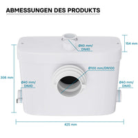 Stazione di sollevamento acque nere 3/1 450W con trituratore WC e attacco frontale