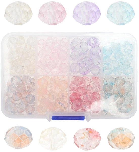 Bracciali in vetro 200 pezzi - Collane in vetro - Creare gioielli - Fai da te - Collane colorate - Materiale di alta qualità in vetro - Collane in vetro