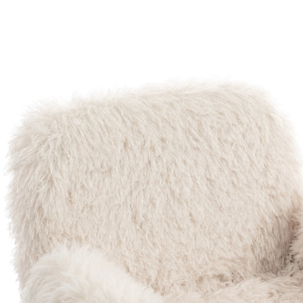 Sedia da ufficio in tessuto effetto lana, beige, con braccioli pieghevoli e altezza regolabile