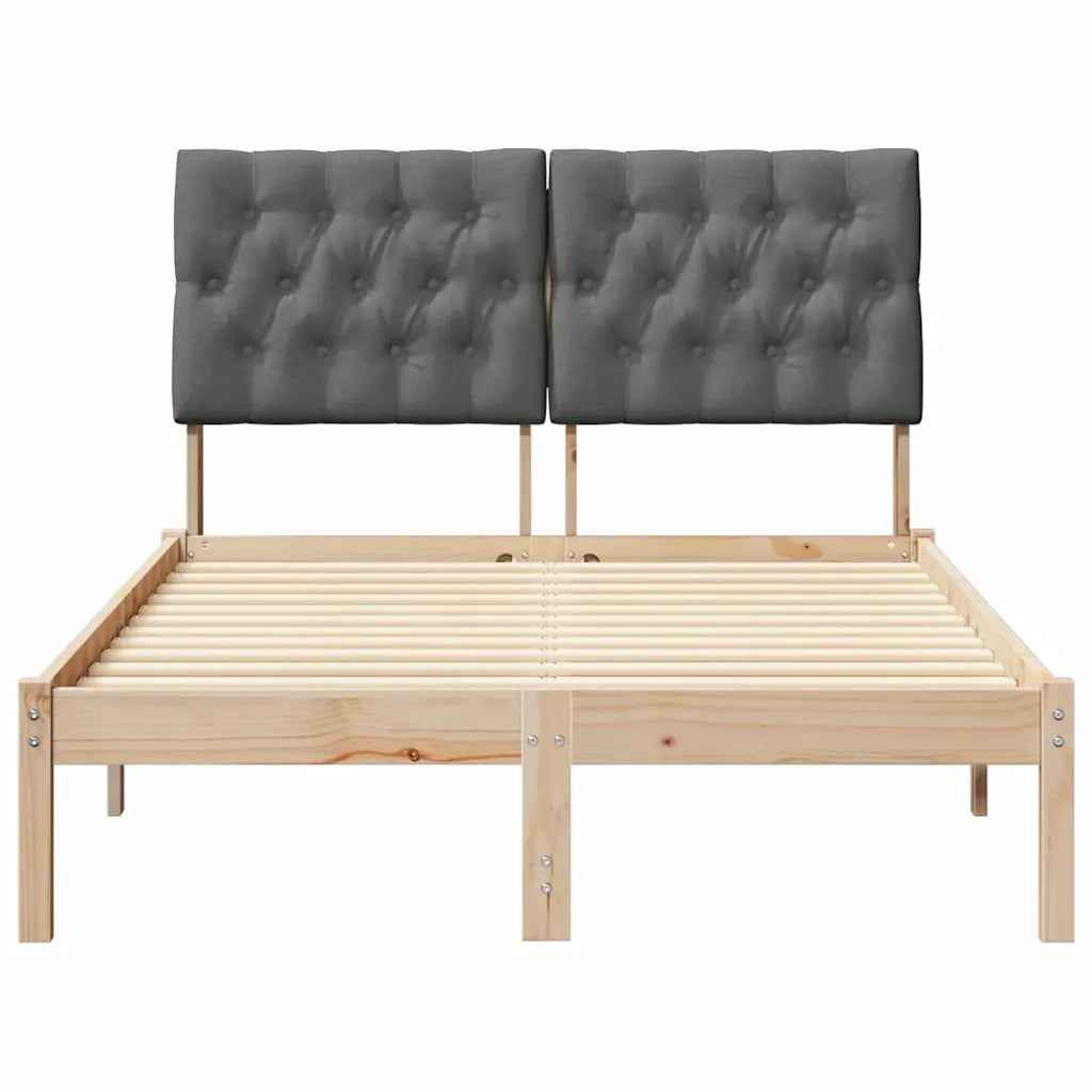 Letto con Testiera Rivestita-Struttura Letto con Testiera Marrone 120 x 200 cm 817848