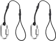 Cinturone di sicurezza per macchina fotografica con blocco di emergenza - Cinturone universale in nylon - 2 pezzi - Corda di sicurezza in metallo nero