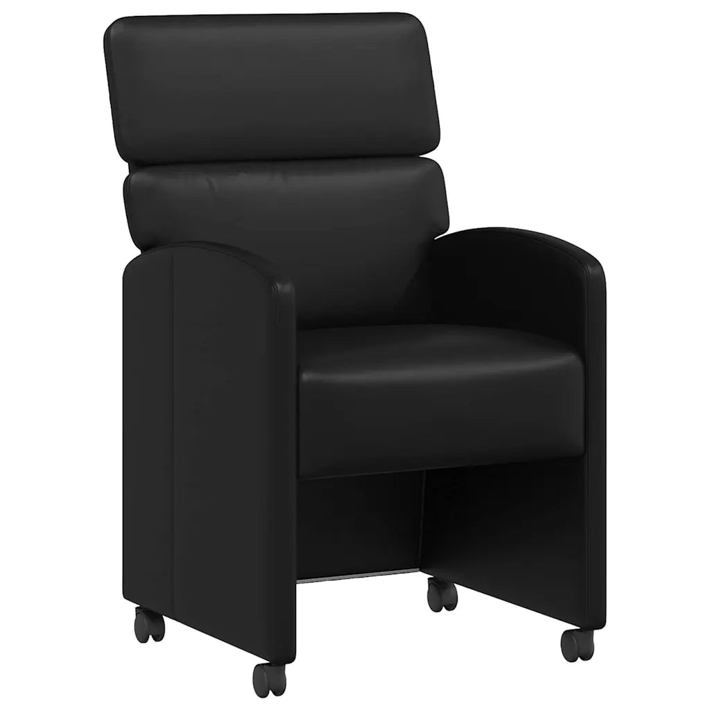 Sedie da Pranzo con Ruote con ruote 2 pcs Nero 58 x 65 x 98 cm 42017890
