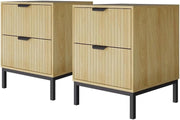 Comodino Lennox, Rovere, 40 x 52 cm Set di 2