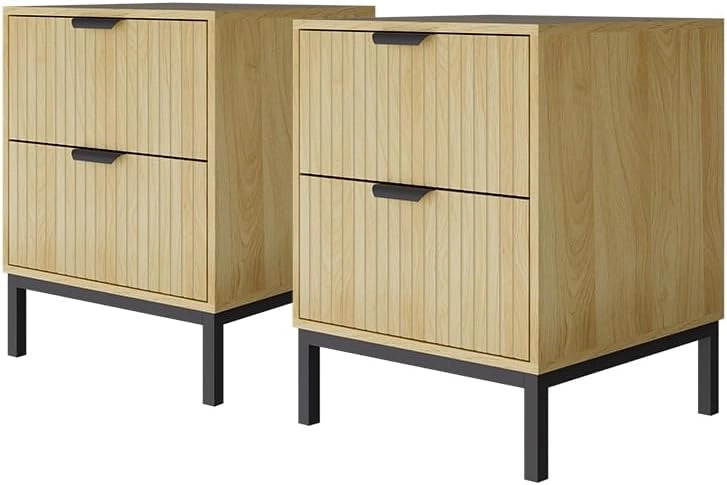 Comodino Lennox, Rovere, 40 x 52 cm Set di 2