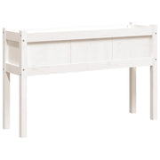 Fioriera rialzata per piante fiori giardino terrazze con gambe 110 x 31 x 70 cm legno di pino massiccio bianco 02_0038870