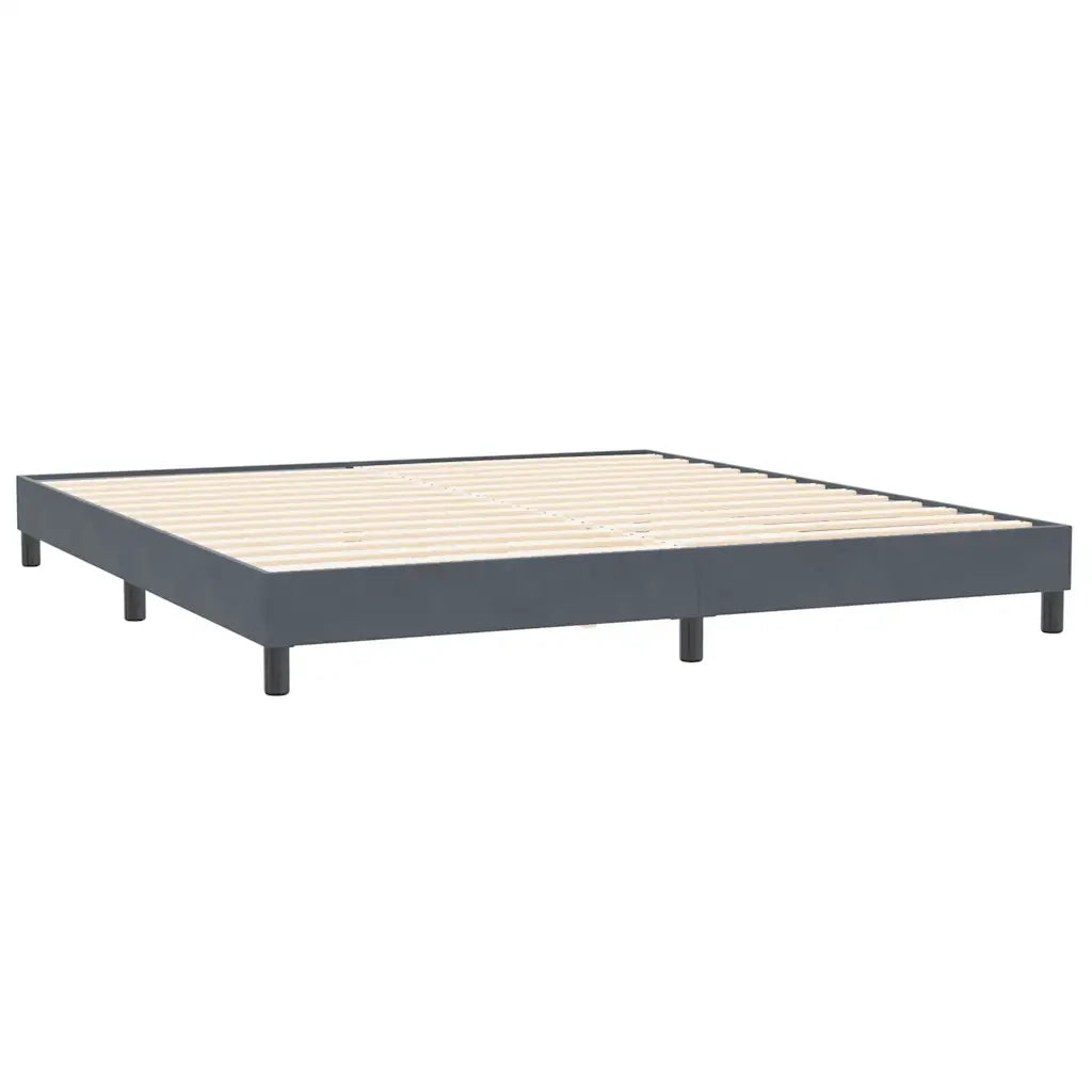 Giroletto senza Materasso Grigio Scuro 200x220 cm Velluto 4101422