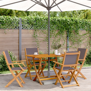 Set Pranzo da Giardino 5pz Antracite Tessuto e Legno Massello 3281701