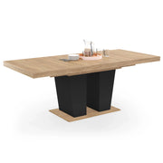 IDMarket - ELIAD tavolo da pranzo rettangolare allungabile 6-10 persone legno e nero 160-200 cm