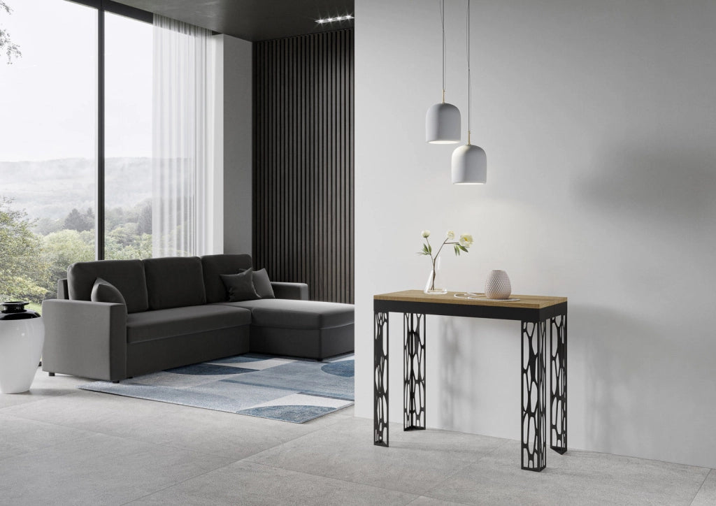 Consolle Allungabile 90-196x40x77 cm in Nobilitato Marrone